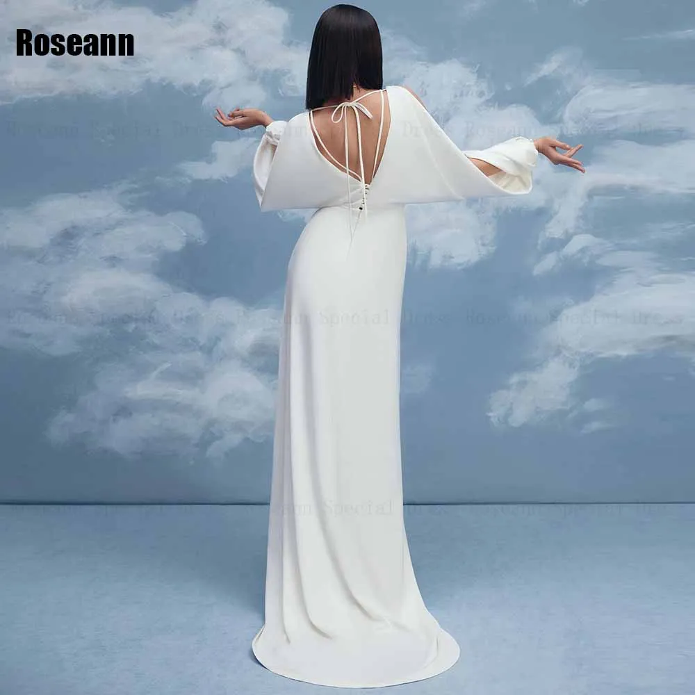 Exquisite Mermaid Wedding Dress 2024 Design V-Neck Front Split Open Back Bride Dresses Brush Train Floor Length robe de mariée