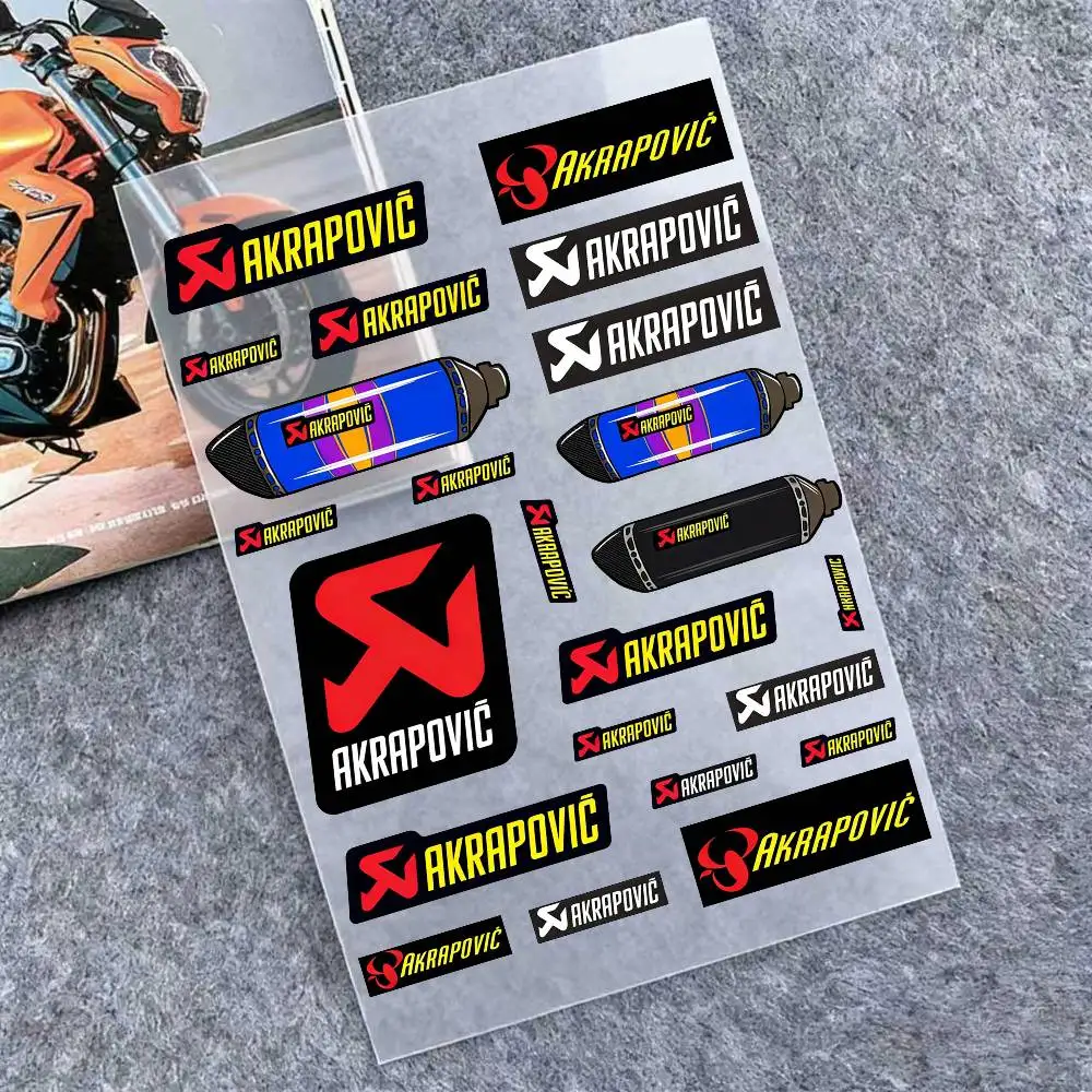 

For AKRAPOVIC Waterproof Reflective Motorbike Stickers Easy Peel Removable Decals For Motorcycle Car
