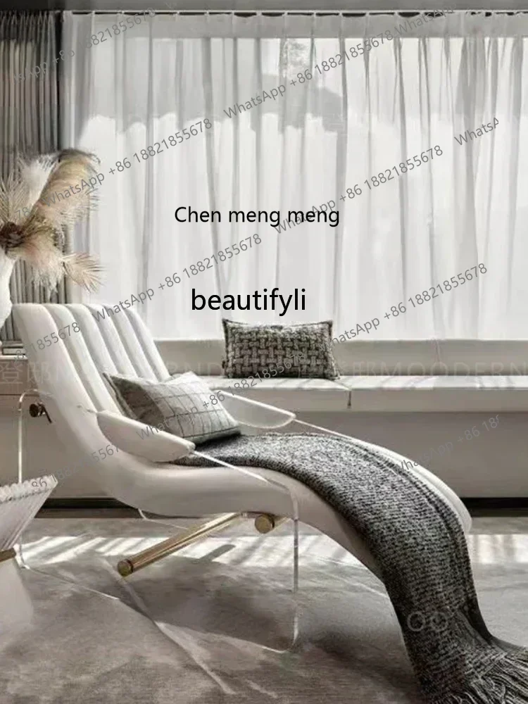 ss8617 Light Luxury High-End Model Room Sales Office Hotel Transparent Single-Seat Sofa Chair Study by Window Reading and Lying