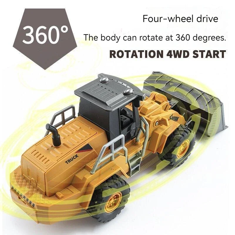 Wireless Remote Control Bulldozer Alloy Electric Loader Children's Simulated Forklift Engineering Vehicle Fall Resistant Boy Toy