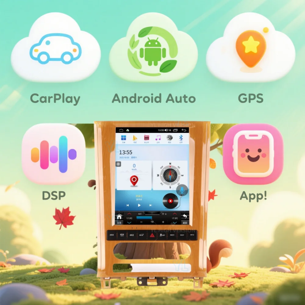 YANFU أندرويد 14.0 شاشة الوسائط المتعددة السيارات لينكولن نافيجيتور 2010-2013 Carplay راديو السيارة 12.1 بوصة نظام تحديد المواقع والملاحة رئيس وحدة
