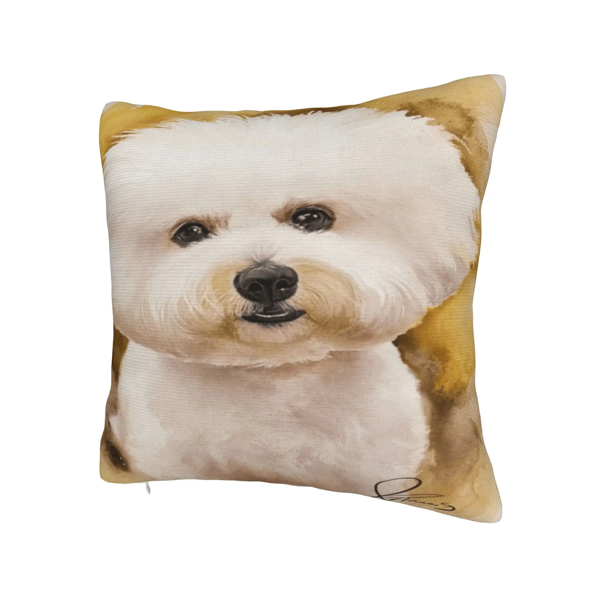 Cute Bichon Frise Pillow Case  Cute Funny Pillow Cover Custom Pillowcases For Couch Sofa Bedroom