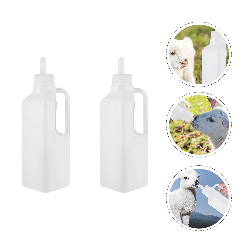 2 Pcs Lamb Milk Jug Nurser Bottle for Calf Feeder Silicone Feeding Livestock Bottles Nipple Nursing