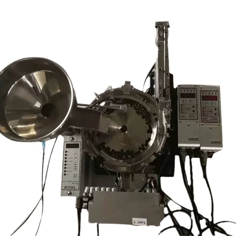 Automatic Vibratory Bowl Feeder with Hopper – LED Piezoelectric Precision Aluminum Disk, Fiber Optic Recognition Sensor for Auto