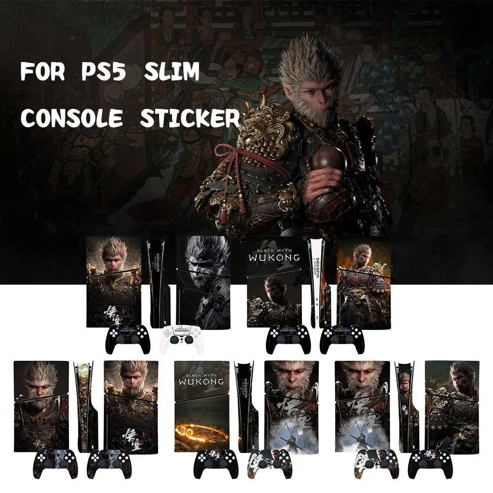 Black Myth Wukong For PS5 Slim Disc Skin Sticker Decal Cover For Console Controller PS5 Slim Disk Sticker Vinyl