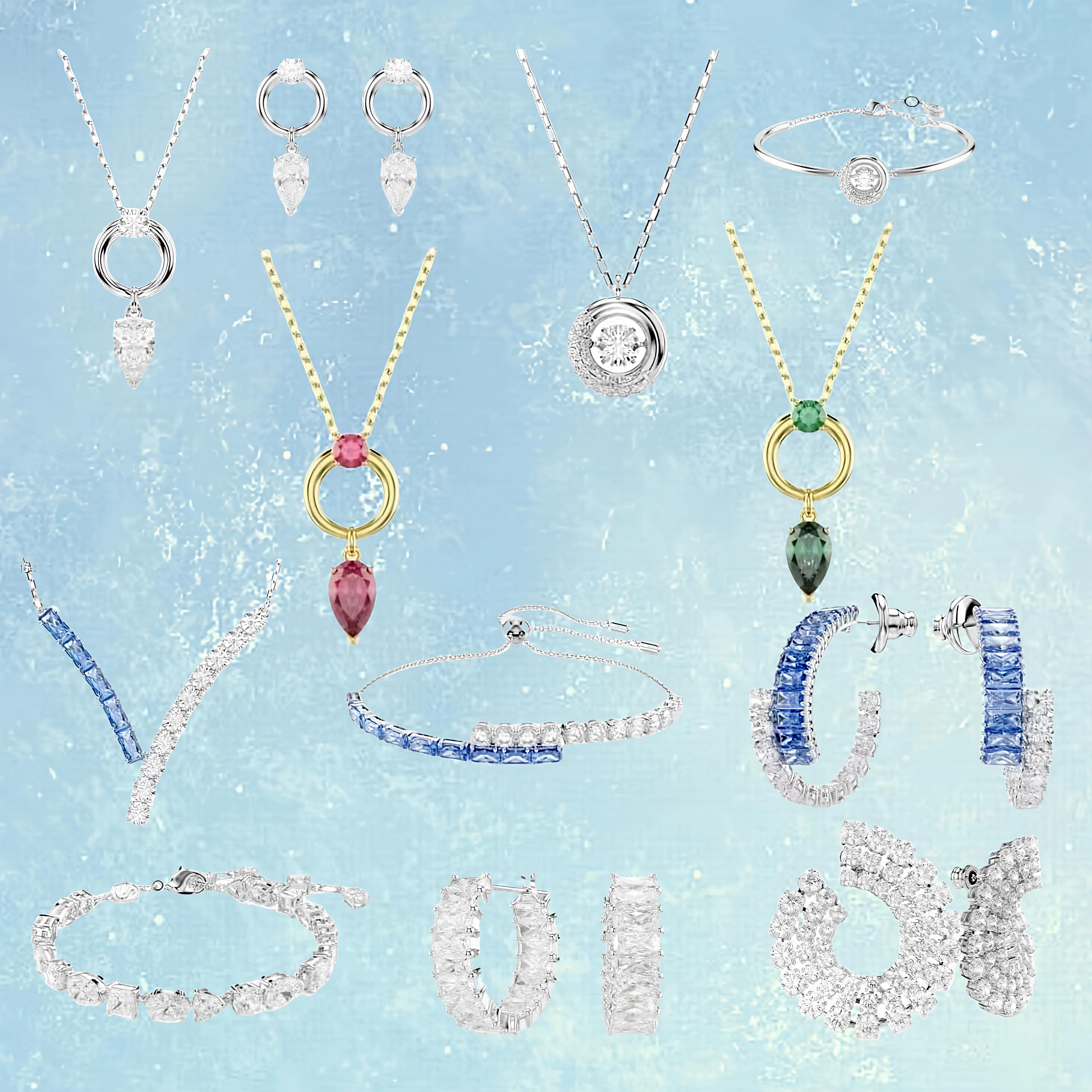 

Dropshipping Luxury Candy Crystal Women Jewelry 18K Gold Filled Pink Quartz Hoop Dangle Earrings/Necklace/Bracelet/Ring Bijoux