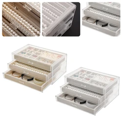 Acrylic Jewelry Box with 3 Drawers Dust Proof Case for Pearls Necklace Storage Accessories Display Tray Dropshipping