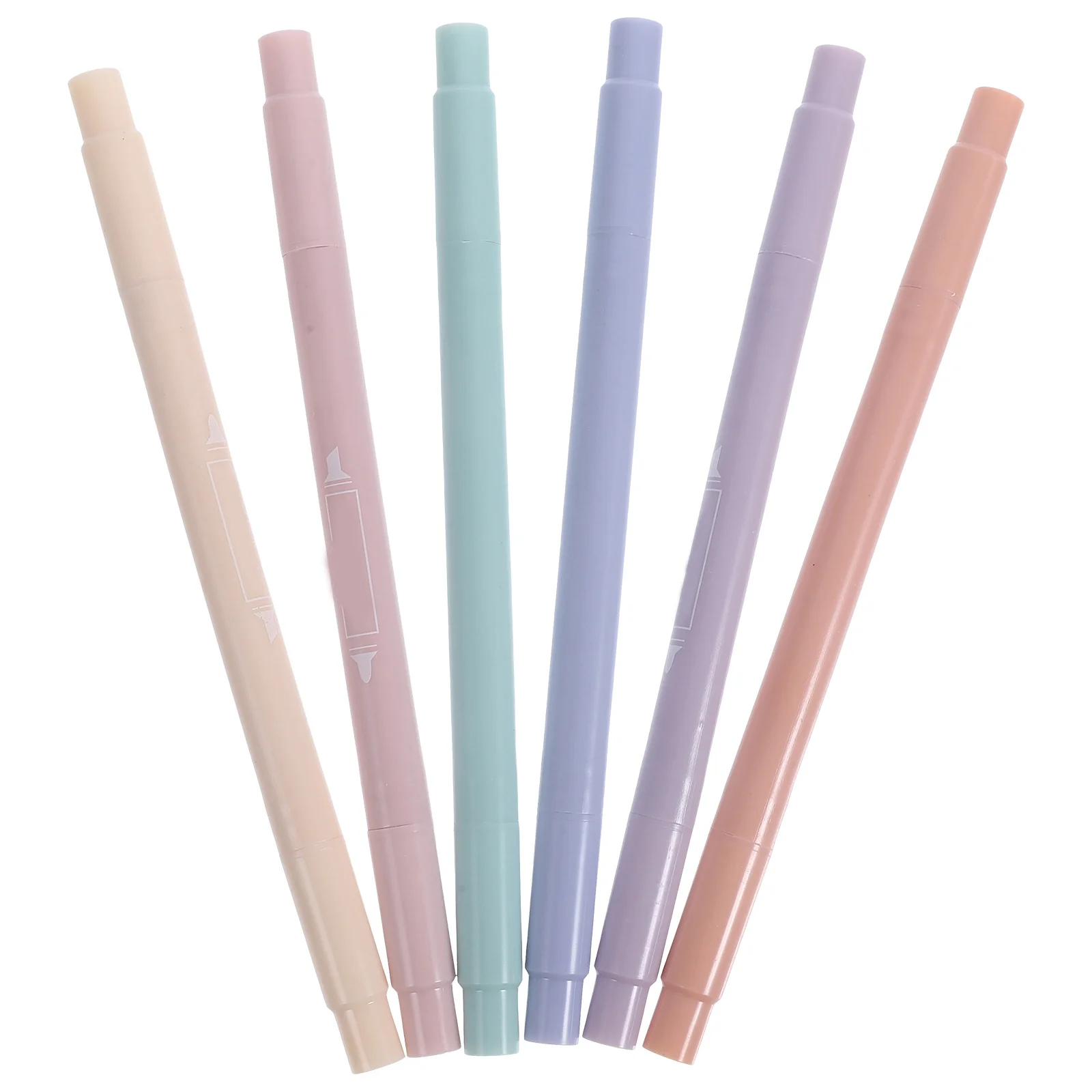 6Pcs Highlighters Dual Tips Lightweight Portable Convenient Marking Pens for School Office Journaling Color Coding Pocket