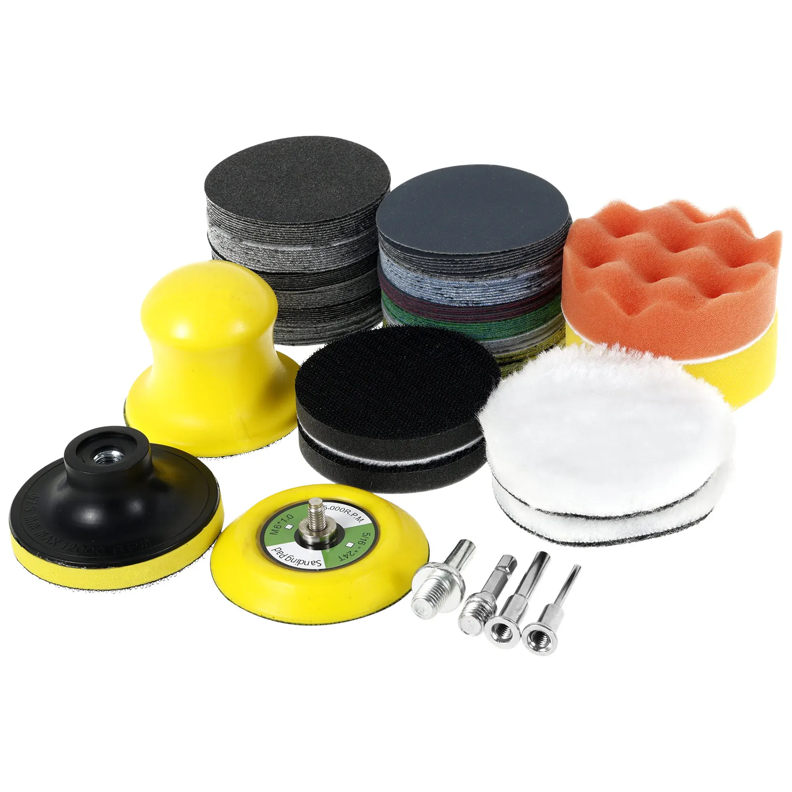 120 قطعة أقراص الصنفرة 3 بوصة الصنفرة 60-10000 حصى ساندر منصات القرص الرملي ورقة ساندر القرص أدوات جلخ لوحة تلميع مجموعة