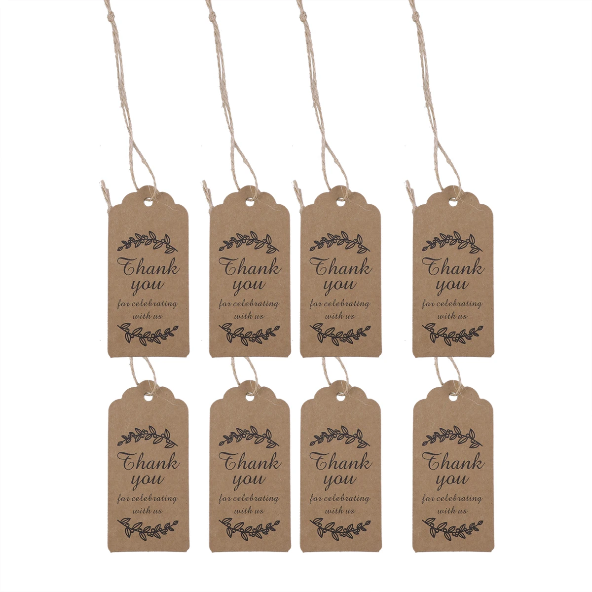 100Pcs Beautiful Printing Hangtag Kraft Paper Gift Tags For Weddings Anniversaries Events