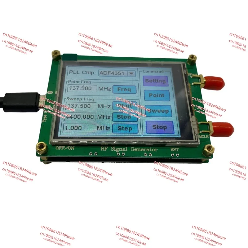 MAX2870 Signal Generator 23.5MHz-6000MHz Frequency Touching Screen Radio Frequency Signal Source PC Software Controls