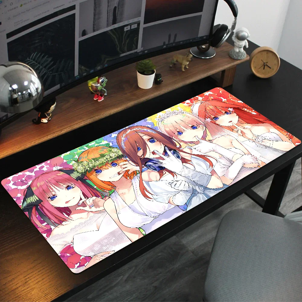 T-The quintuplets quintuplets mousepad แผ่นเมาส์สำหรับเล่นเกมส์ขนาดใหญ่ lockedge thickened คอมพิวเตอร์คีย์บอร์ดแผ่นรองปูโต๊ะตั้งโต๊ะ