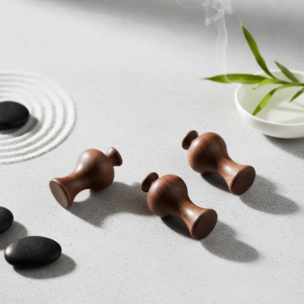 

Tabletop Decoration Vintage Solid Wood Vase Unique Sophisticated Mini Flower Device Handcrafted Zen Vase Interior Decoration