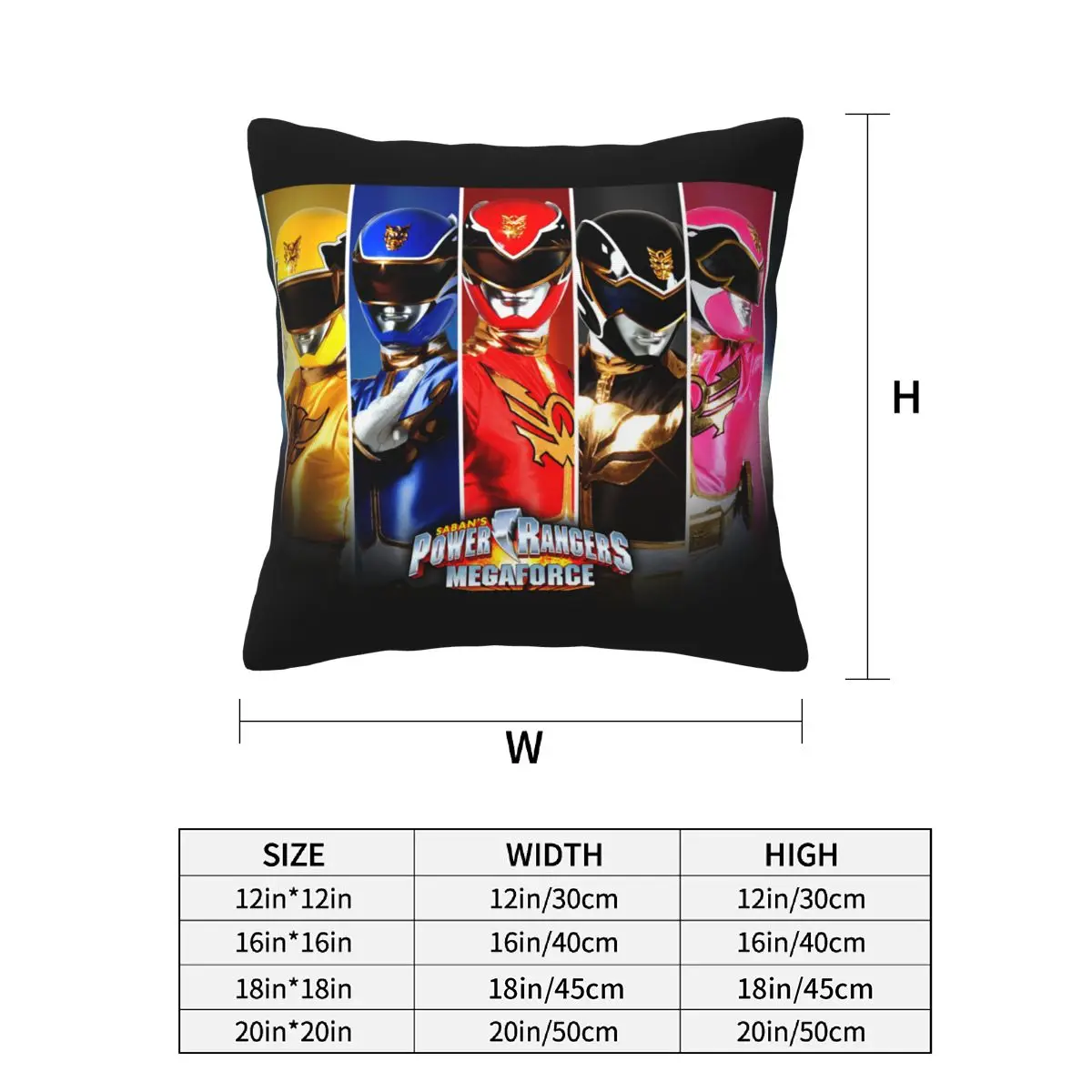 Mighty Morphin Power Ranger 2 pcs Square Pillowcase Pillow Cover Cushion Decor Comfort Throw Pillow for Home Living Room