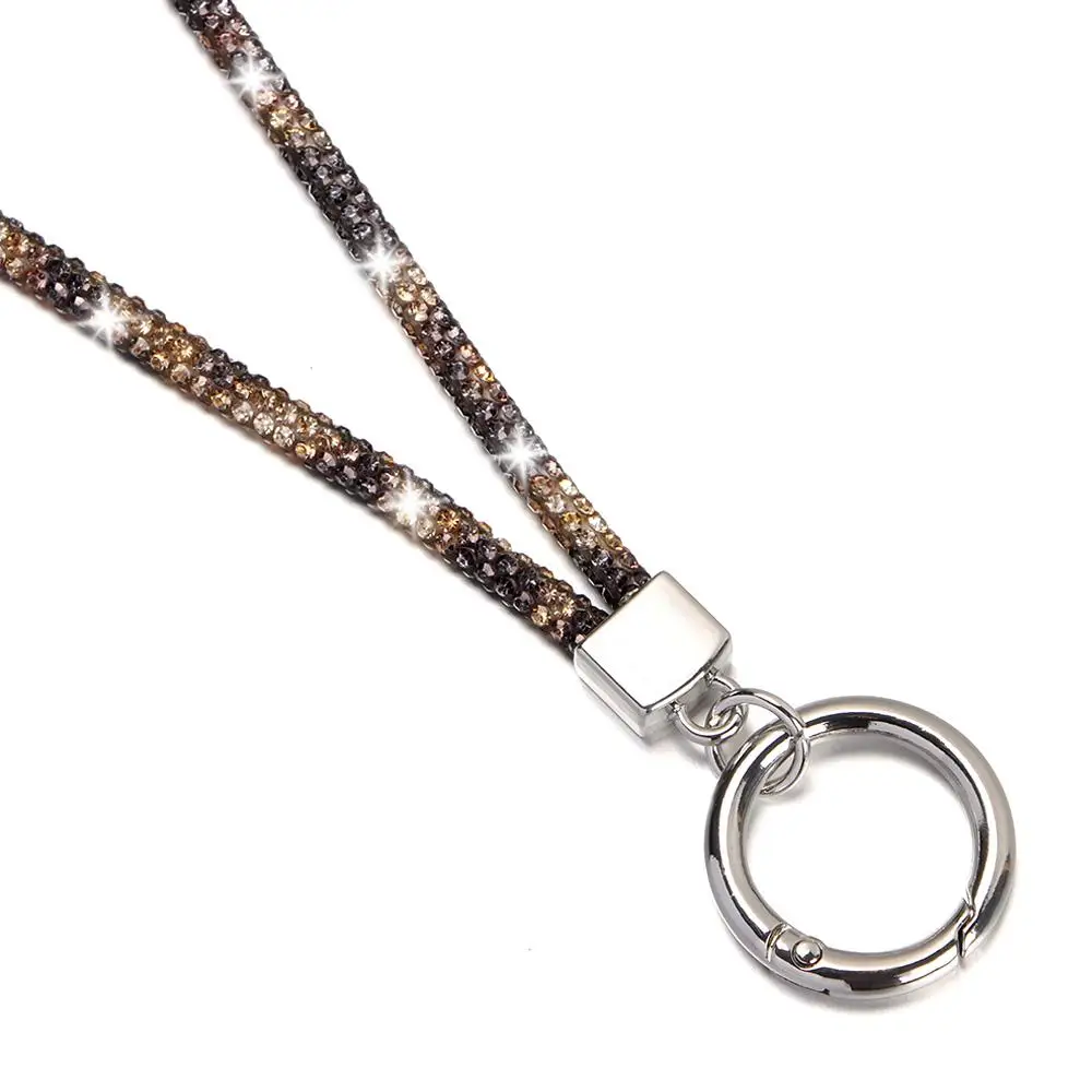 Glitter Rhinestone Keychain Hanging Anti-lost Rope Phone Lanyard Phone Crystal Chain Straps Hanging Cord