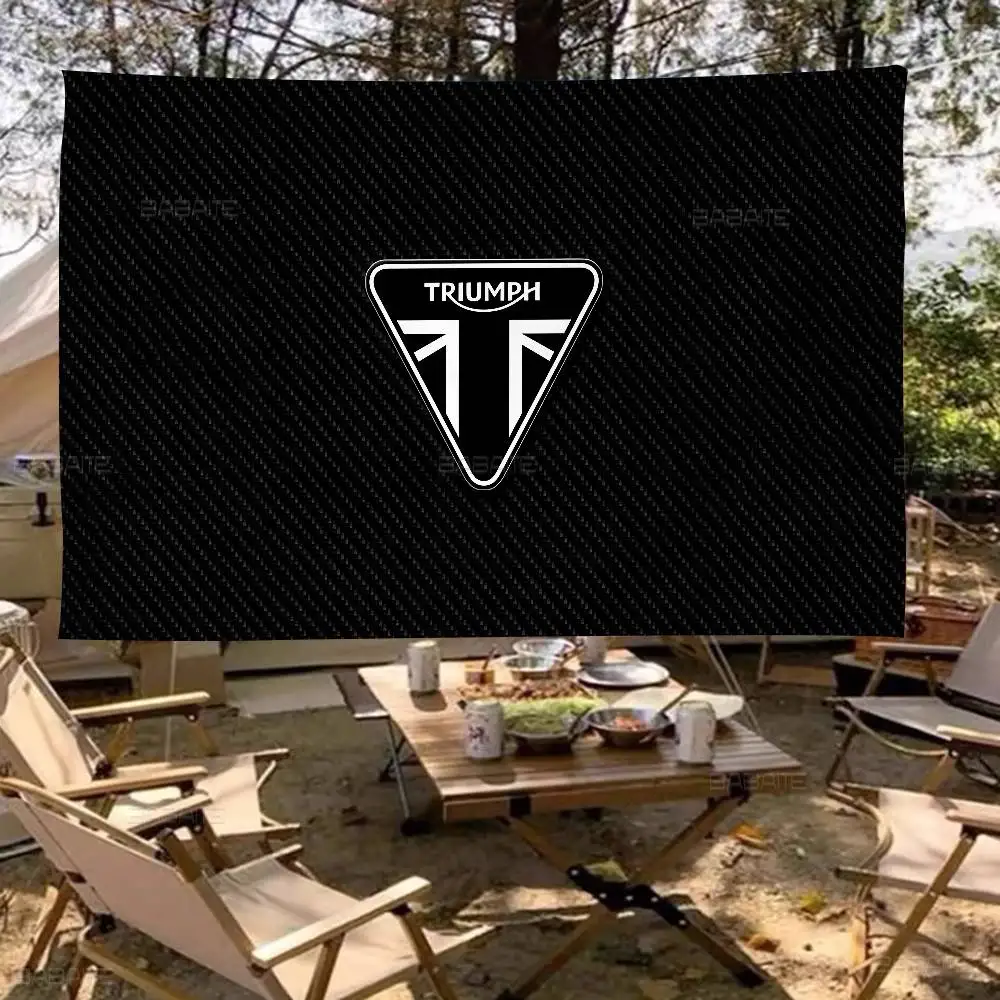 T-Triumph Motorcycle Logo Cartoon Flag Wall Hanging Banner Decoration Household Home Decor