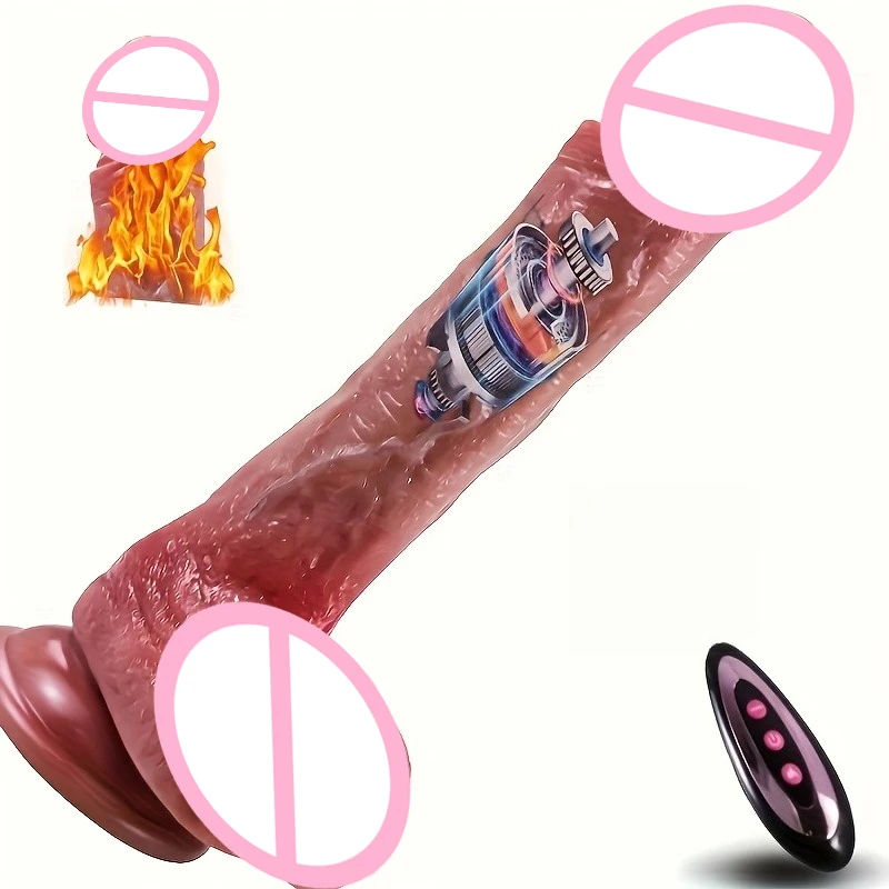 8.46 Inch Liquid Silicone G-Spot Stimulator Remote Control 10 Vibrations Retraction Modes Discreet Design Easy Clean Adult Toy