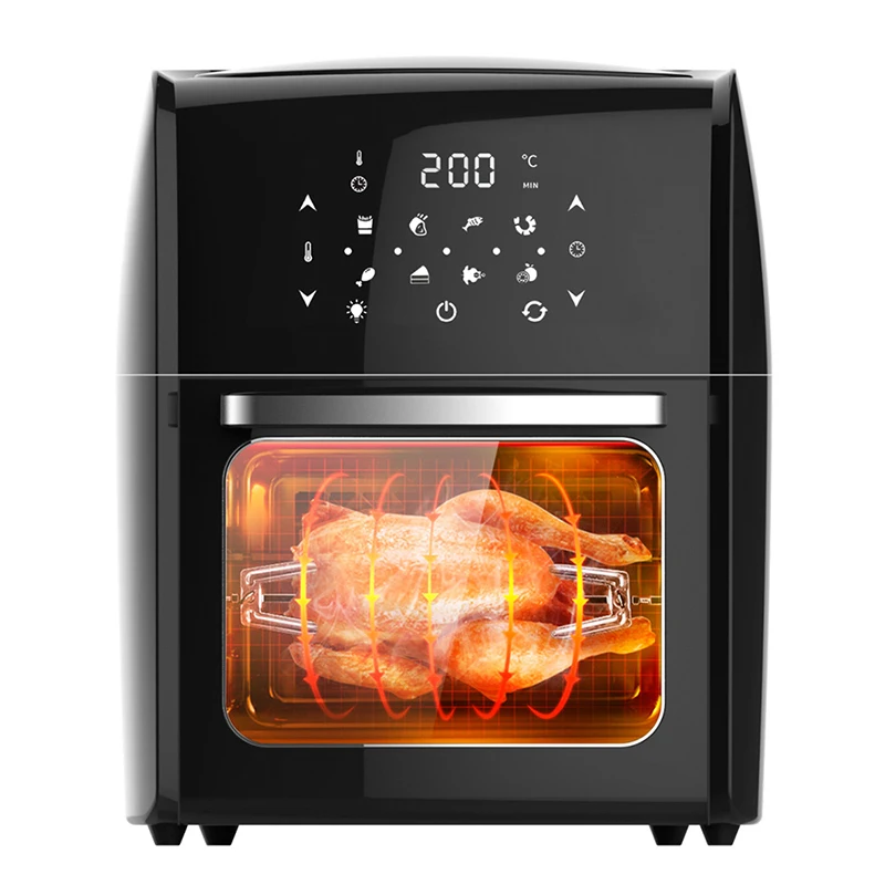 10L/12.7QT Electric Air Fryer Oven MI-CYCLONE Rotisserie Dehydrator LED Large Capacity Chicken Frying Machine 5in1