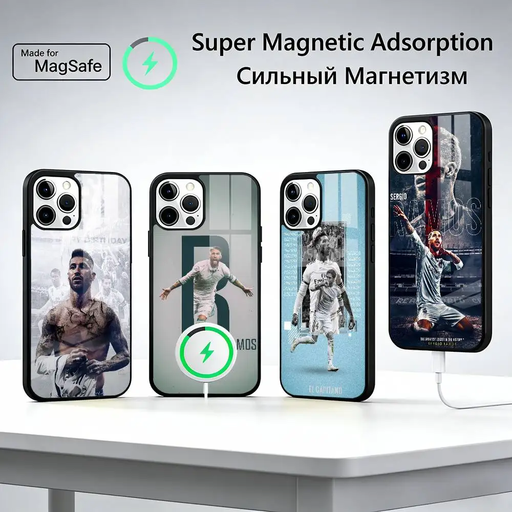 

Football Support S-Sergio Ramos Phone Case For iPhone17,16,15,14,13,12,11 Plus,Pro Max, New Magnetic Wireless Charging