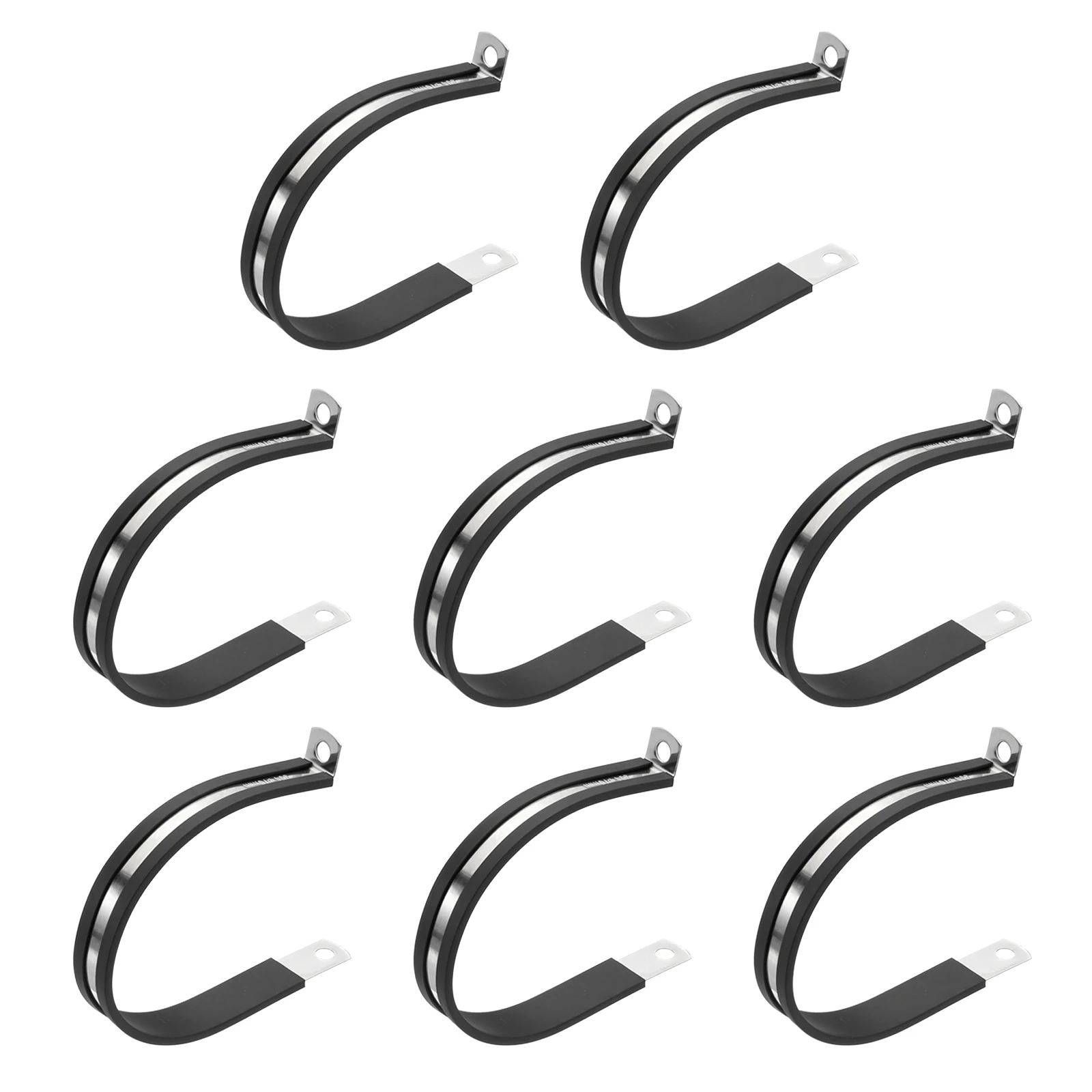 8Pcs Cable Clamp Rubber Cushioned Pipe Metal 304 Stainless Steel Clamp Tube Fasteners 6-70mm OD for Pipe Wire Cord Installation
