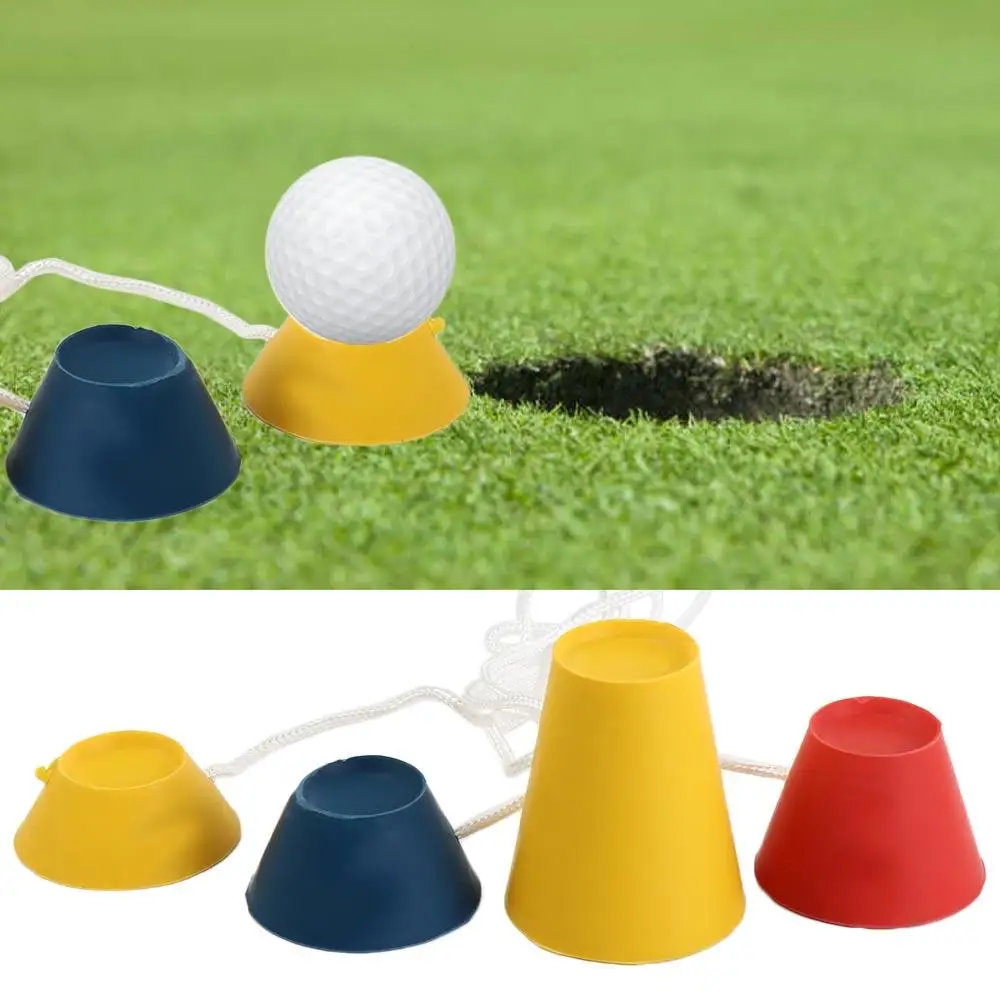 4 in 1 Golf Rubber Tees Winter Tee Set Easier To Tee Up Not Fly Golf Tee with Rope Reduces Contacting Winter for 1 Set