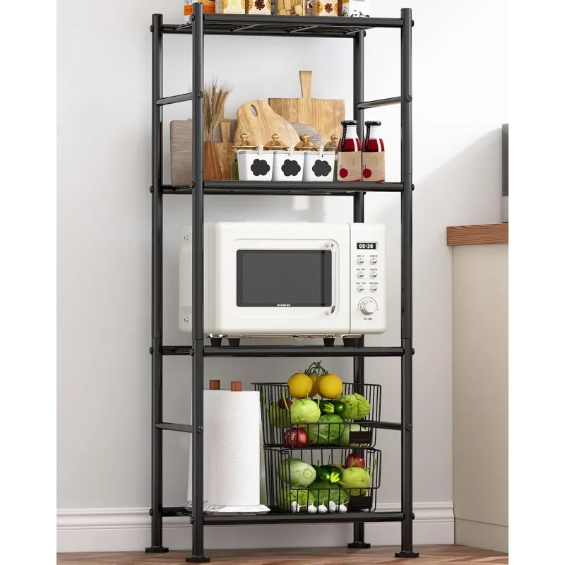 

Storage Shelves - 4 Tier Shelf Organizer, Heavy Duty Garage Shelving Unit with Leveling Feet, Stable Metal Shelves Organize