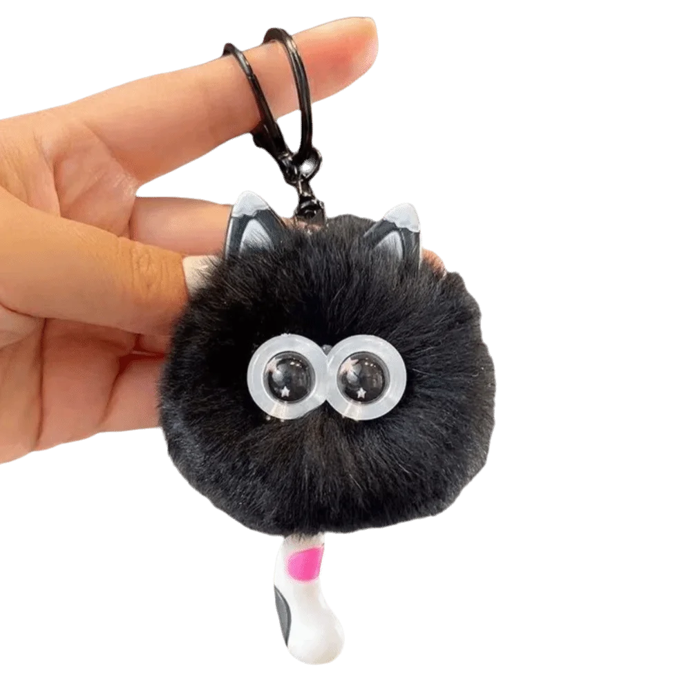 

Cute Cartoon Plush Pendant Imitation Rex Rabbit Fur Creative Couples Plush Keychain Kawaii Trendy Cute Kitten