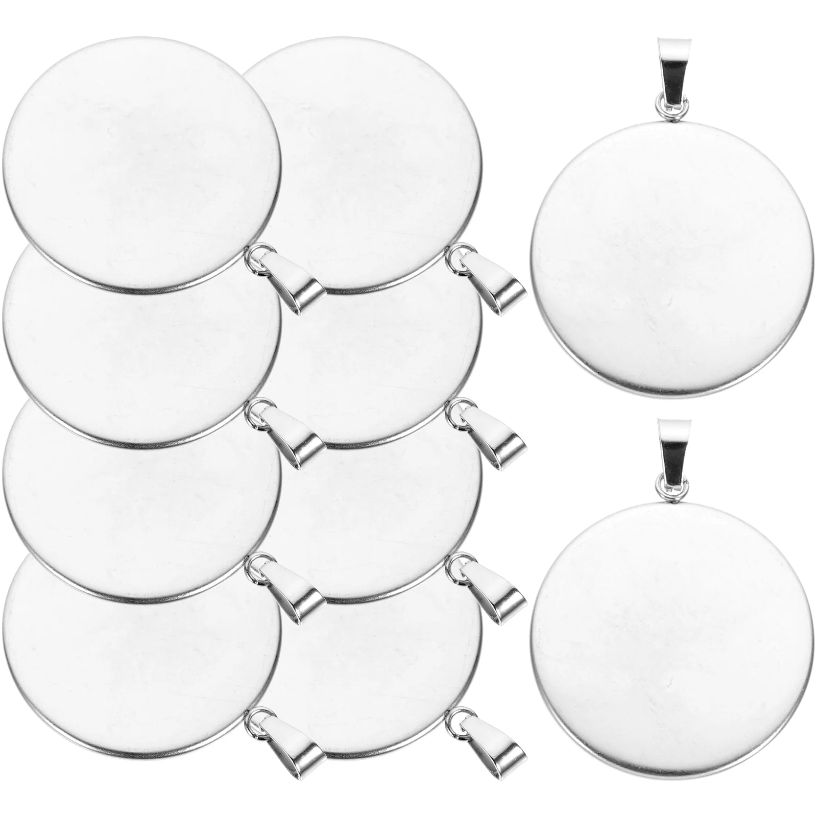 20 Pcs Round Cork Base DIY Pendant Holder Bases Trays Jewelry Halloween Stainless Steel Necklace