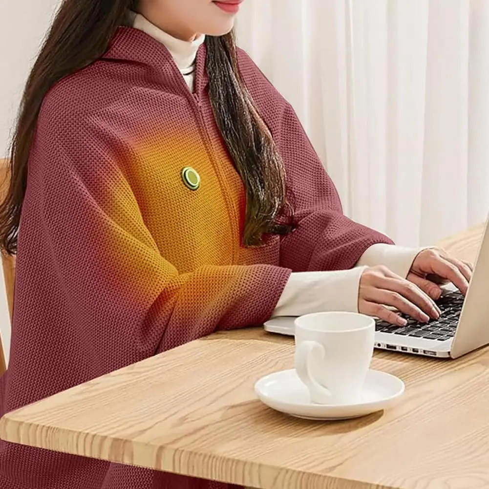 

Дорожное электрическое одеяло с питанием от USB, шаль, одеяло, сумка 2-в-1, шарф с электрическим подогревом, одеяло для женщин, зимнее тепло