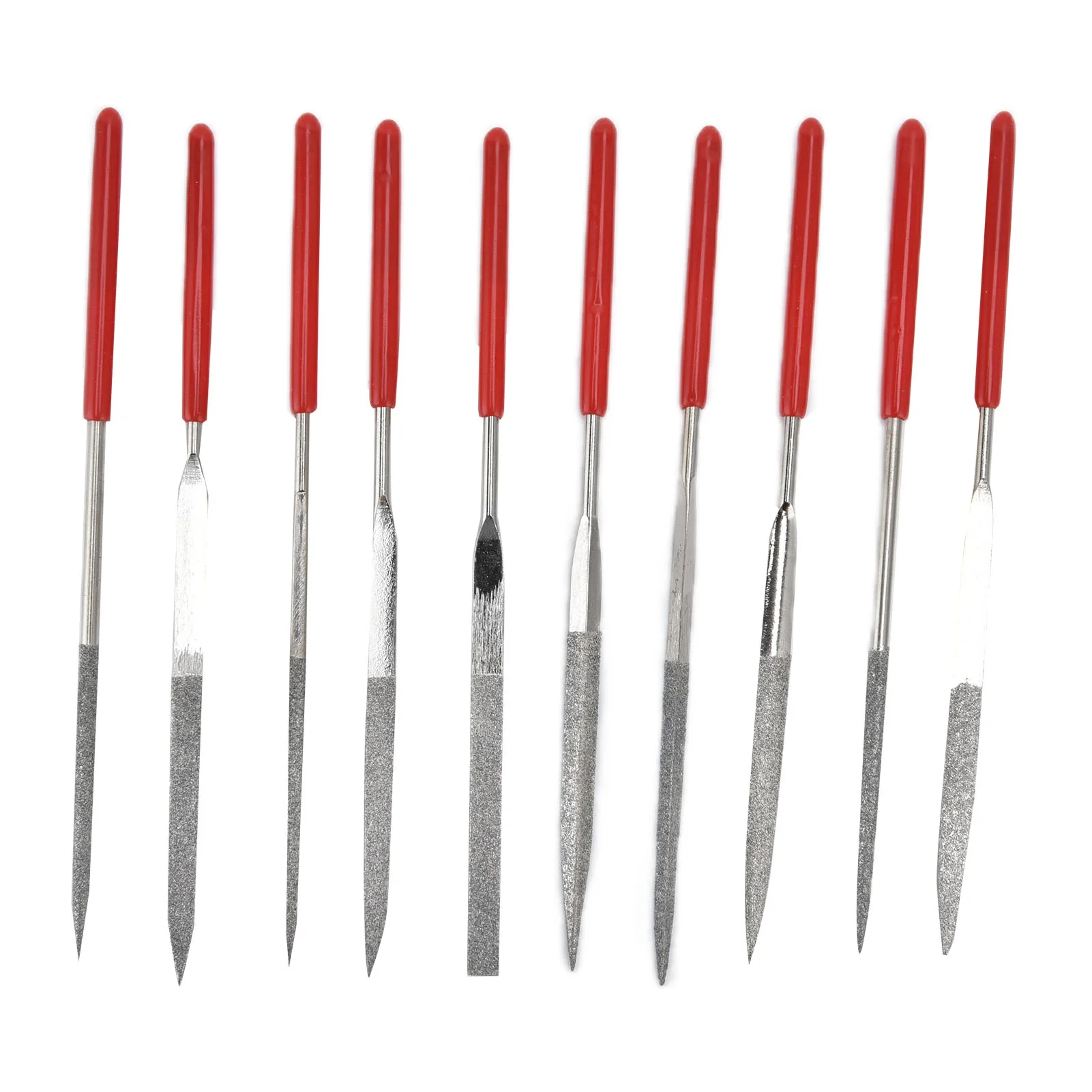 10Pcs Needle File Set Hardened Sturdy Durable Comfortable Handle Convenient Jewelry Files3x140mm