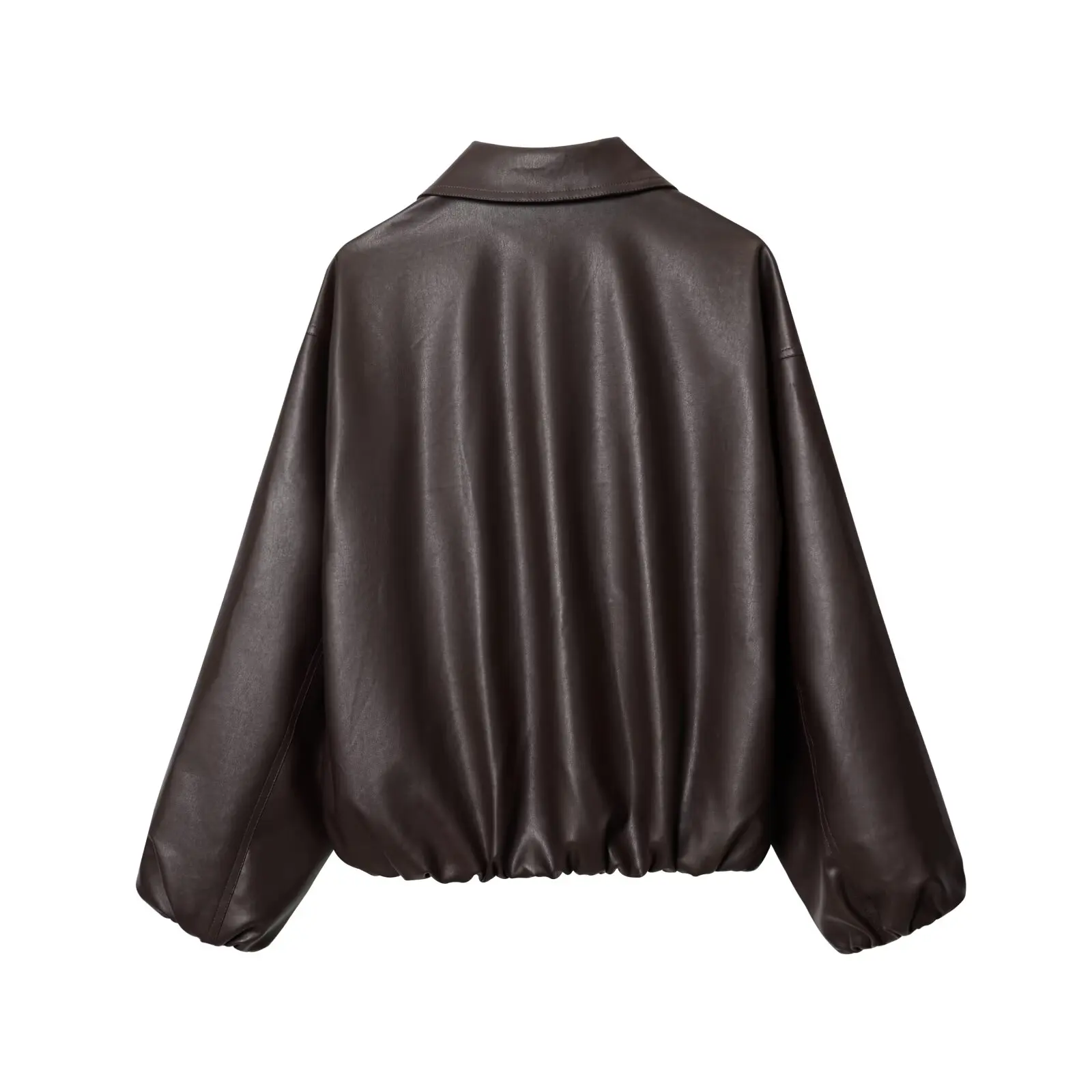 JNLEAOG Women's Faionable Pilot Jaet Coat Autumn New Sle Windproof Versatile Synthetic Leather ort Outerwear