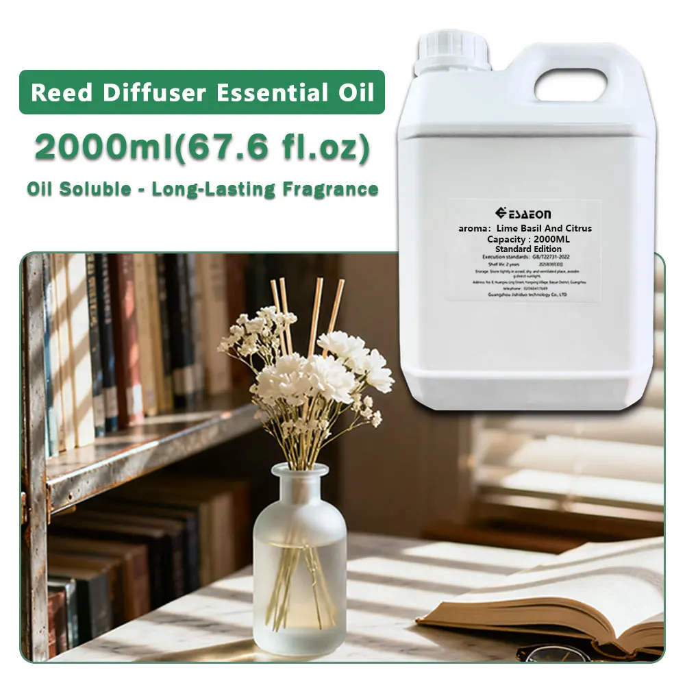 ESAEON Essential Oil - Vine Diffuser Replenishes Aromatic Oil, Aroma Reed Diffuser Oil, Lime Basil Citrus - 2000ML (67.6 fl.oz)