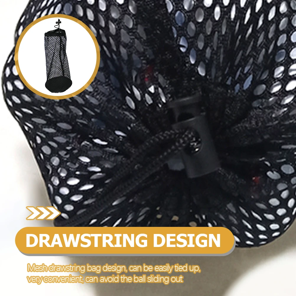 

Golf Net Bag Mesh Balls Carry Golfball Sports Storage Carrying Tennis Picking Black Drawstring