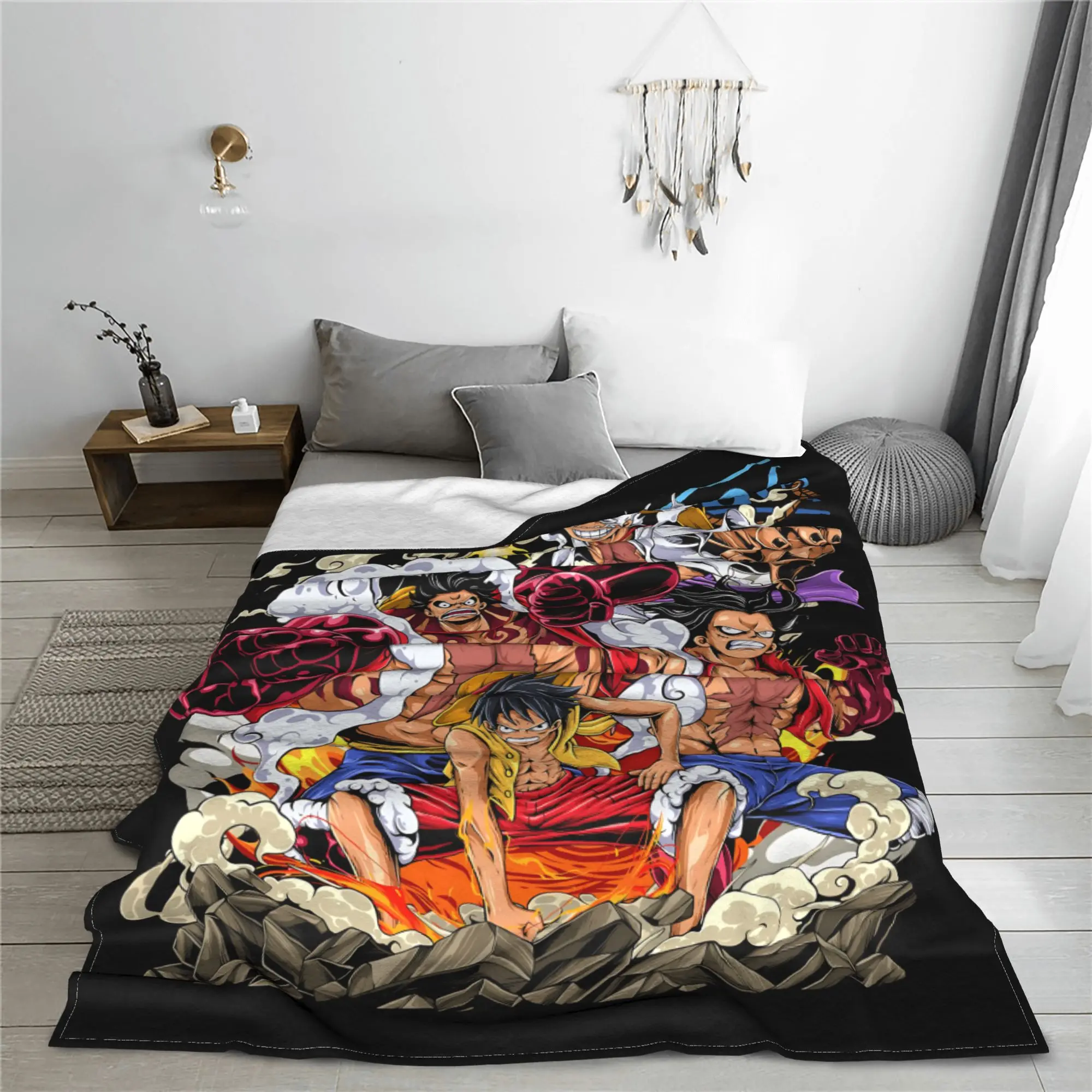 1PC One Pieces Anime Luffy  Blanket Super Cosy Plush Home Living Room Sofa