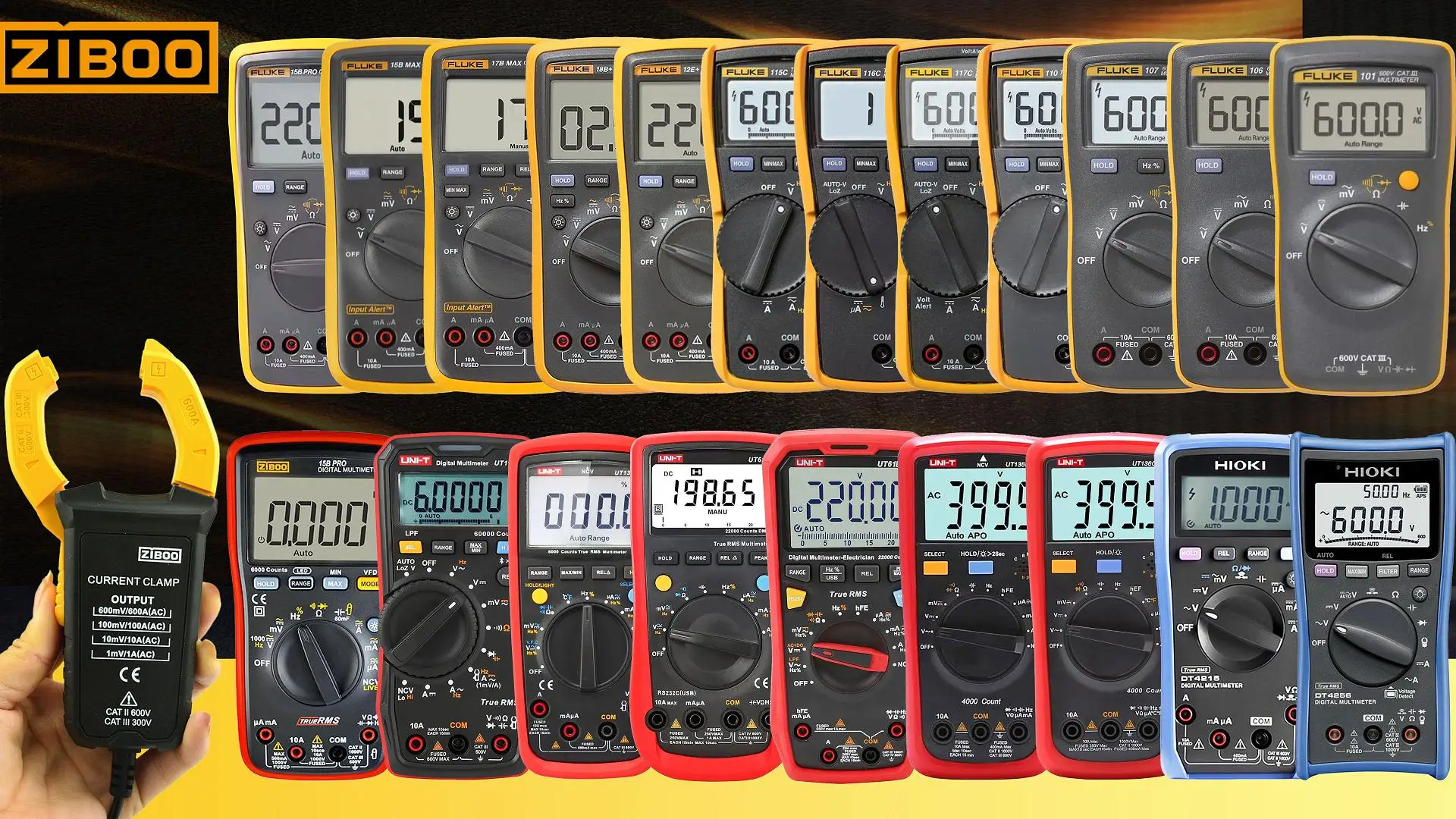 

ZIBOO i600E 600Amp AC Current Clamp ,4mm Banana Plug For Multimeters/mV AC Measurement Tools Perfect replacement for i400E