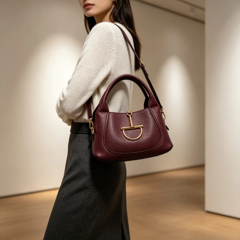 Trendy Women's Leather Crossbody Bag Convertible Shoulder Strap Designer Handbags Ladies Elegant Tote