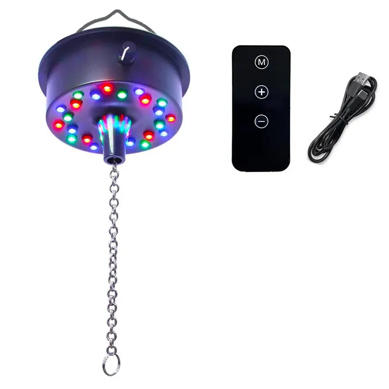 

ABKO-Mirror Ball Motor With 24 LED Lights, Remote Control, For 4/6/8/12 Inch Disco Ball For Party