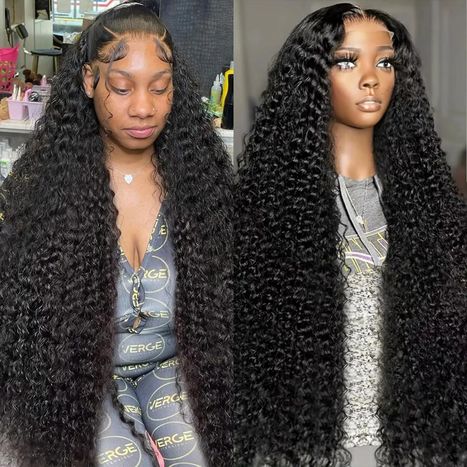 

Mossily Water Deep Wave 250Density 13x6 HD Lace Frontal Wig 40 42 Inch 100% Human Hair Wigs 13x4 Lace Curly Wigs For Women