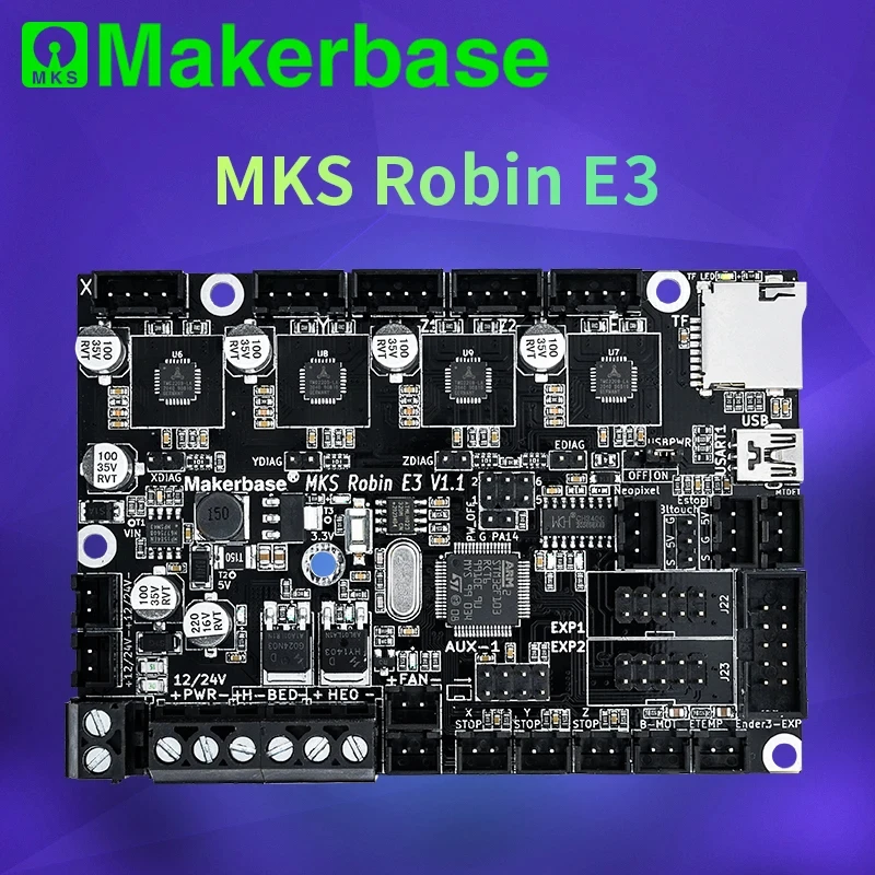 

Makerbase MKS Robin E3 V1.1 Motherboard 3D Printer Parts With TMC2209 Driver VS SKR MINI E3 For Ender3/5 Voron0.1 and Klipper