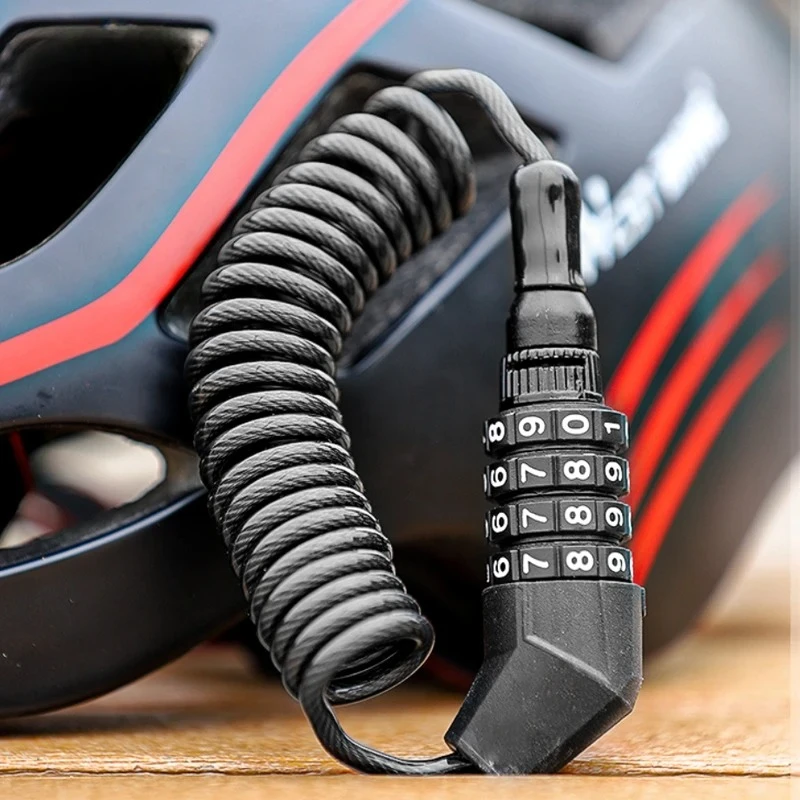 

Anti Theft 4-digit Password Mini Helmet Suitable for Locking Scooters Bicycles Portable Mountain Bikes Road Bikes Cable Locks