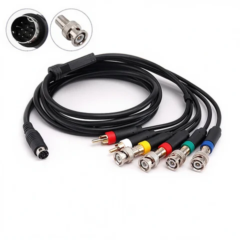 1.8m RGBS monitor Cable for Sega Genesis 2 Mega Drive MD2 / MD3 FOR dc Console BNC Composite Video Audio Cord Black