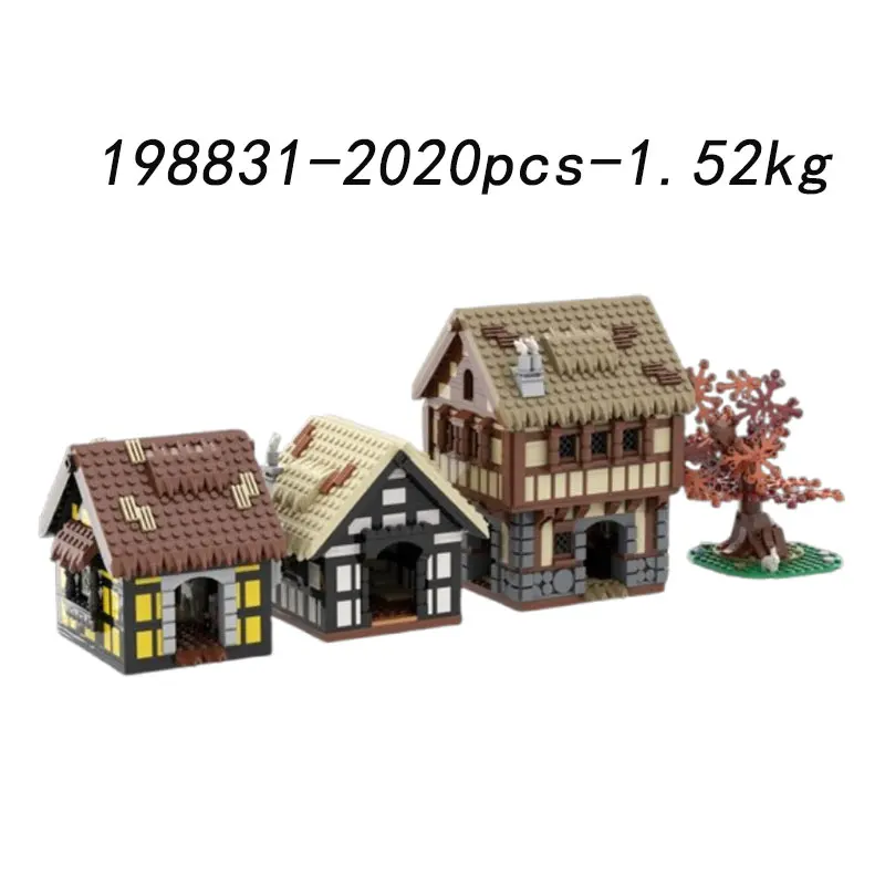 Small particle assembly building blocks MOC-235461 medieval forest castle building 186345 2494pcs decorative model house toy gif
