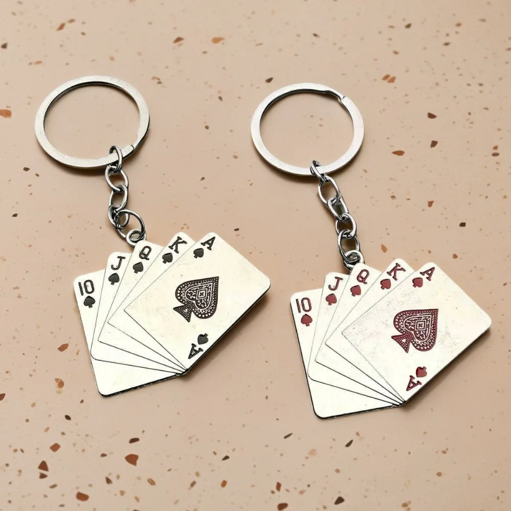 

Personalized Poker Keychain Metal Cute Pendant Key Ring Y2k Men Women Accessories Creative Motorcycle Car Keyrings Lover Gift