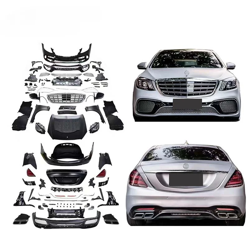 

For Benz S class W221 upgrade W222 S65 AMG body kit W221 old to new W222 bumper hood headlight taillight fender