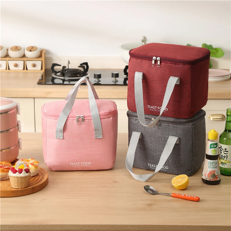 Insulated Lunch Bag Large Thermal Bento Box Storage Handbag Kid Student Picnic Food Pouch Breakfast Organizer Cooler Bags