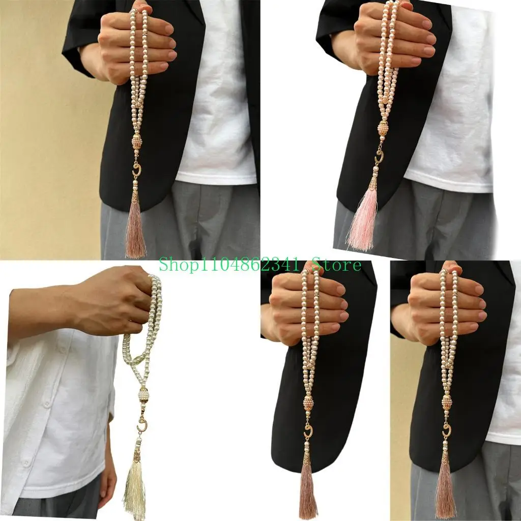 

5asd 99 Beads Tasbih Beads Muslims Prayer Artificial Pearls Bead Smoothly Finish For Religious Experience And Serenity
