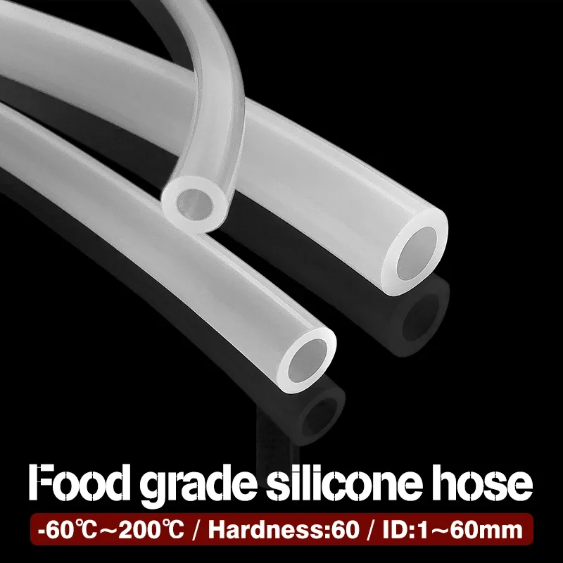 1M Transparent Flexible Silicone Tubing ID 15/16/18/20/25/30/40/45/50mm Food Grade Tube Pipe Temperature Resistance Nontoxic