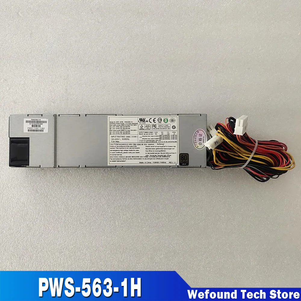 Original For Supermicro Server Industrial Control Equipment Power Supply High Quality Fully Tested Fast Ship  PWS-563-1H 600W 1U