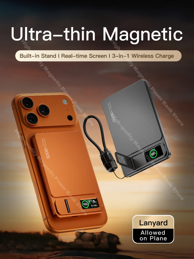 New 10000mAh Magnetic Power Bank Type C Power Bank PD20W Wireless Charging External Battery For iPhone 17 16 15 14 13 Pro Max