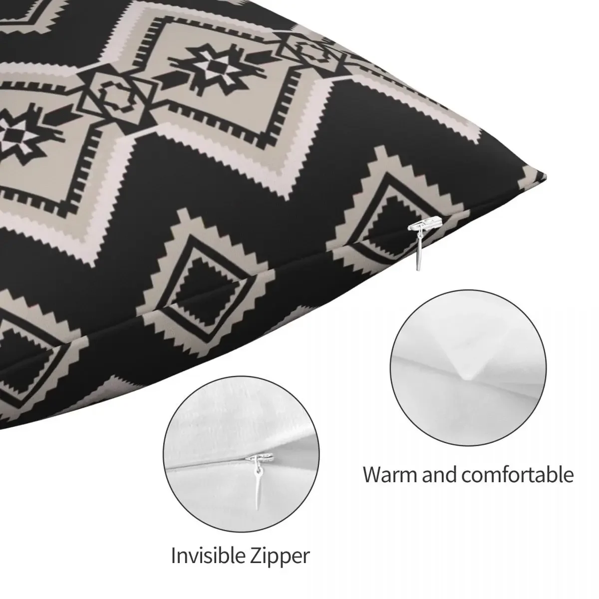 Shein Tribal Ornament Ethnic Oriental Rug Pillowcase Soft Fabric Cushion Cover Gift Throw Pillow Case Cover Home 45*45cm